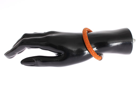 Nialaya Exquisite Orange Stingray Silver Bracelet