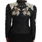 Dolce & Gabbana Elegant Black Silver Baroque Jacket