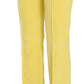 Just Cavalli Chic Yellow Corduroy Mid Waist Pants