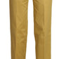 Just Cavalli Mustard Mid Waist Tailored Cotton Pants