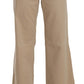 Just Cavalli Beige Mid Waist Flared Luxury Trousers