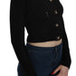 Dolce & Gabbana Chic Black Cropped Cardigan with Button Details