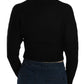 Dolce & Gabbana Chic Black Cropped Cardigan with Button Details