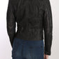 Dolce & Gabbana Elegant Black Leather Biker Jacket