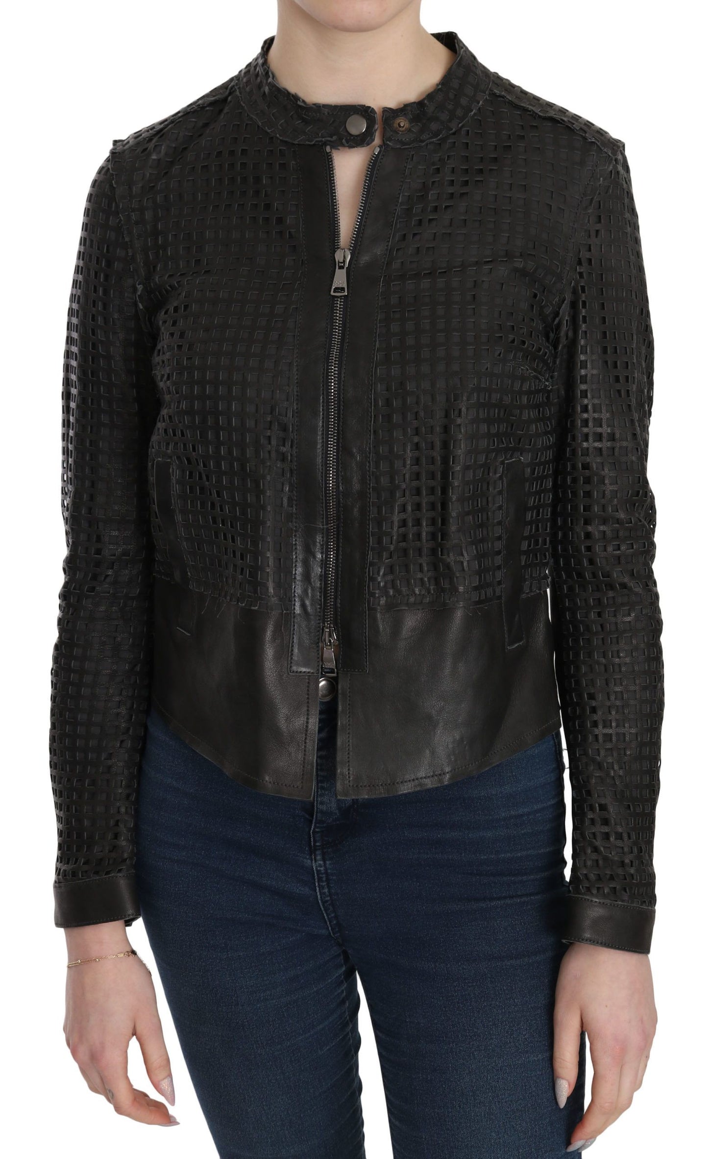 Dolce & Gabbana Elegant Black Leather Biker Jacket