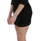 John Richmond Elegant Black Silk Mini Dress with Sequins