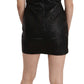 John Richmond Studded Black Leather Mini Sheath Dress