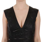 John Richmond Studded Black Leather Mini Sheath Dress