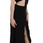 John Richmond Elegant Flare Maxi Evening Dress with Crystal Accents