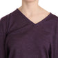 BYBLOS Elegant Purple V-Neck Wool Blouse