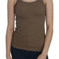 PINK MEMORIES Chic Spaghetti Strap Cotton Top - Earthy Elegance