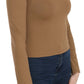 GF Ferre Elegant Brown Fitted Blouse for Sophisticated Evenings