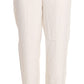 Dondup Elegant Off-White Straight-Cut Trousers