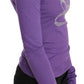 Exte Elegant Purple Crystal Embellished Long Sleeve Top