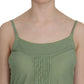 PINK MEMORIES Emerald Silk Spaghetti Strap Tank Top