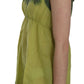 PINK MEMORIES Elegant Green Lace Linen Tank Top