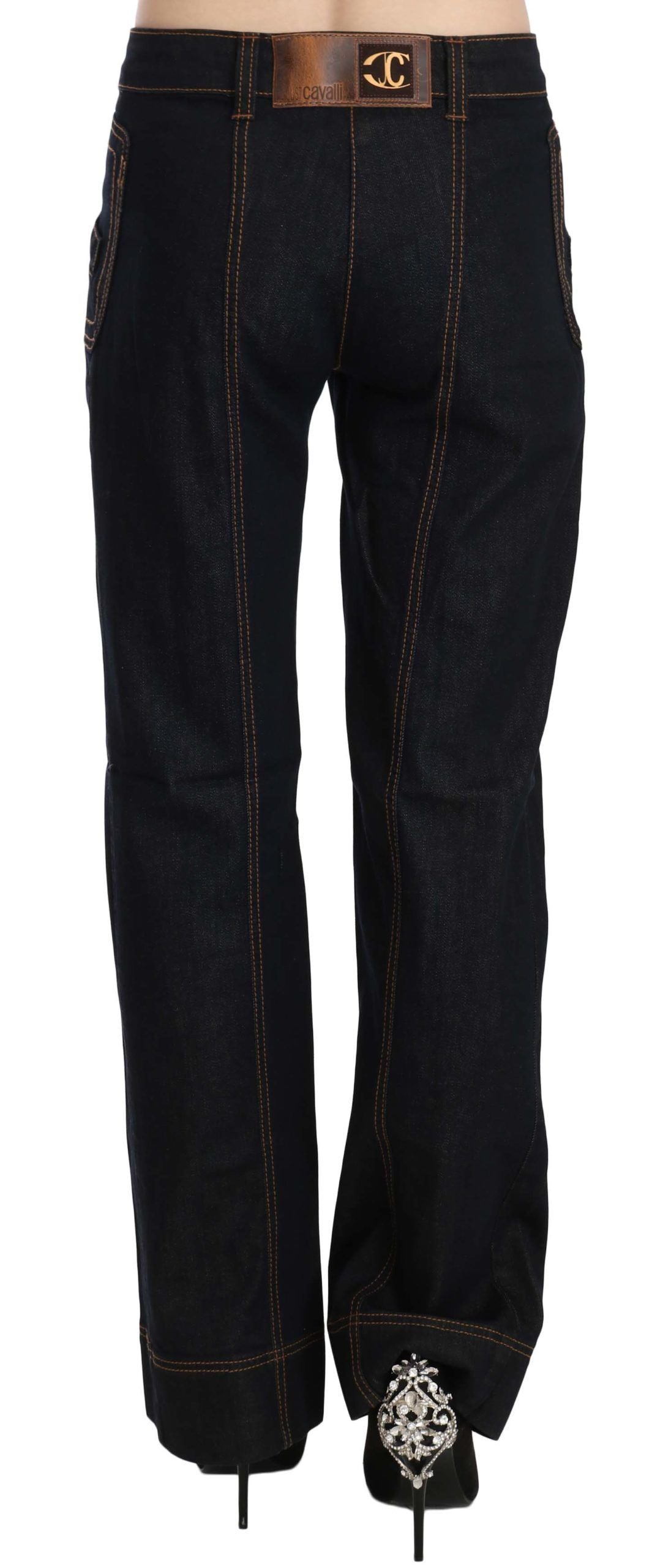 Just Cavalli Elegant Mid Waist Straight Denim Pants