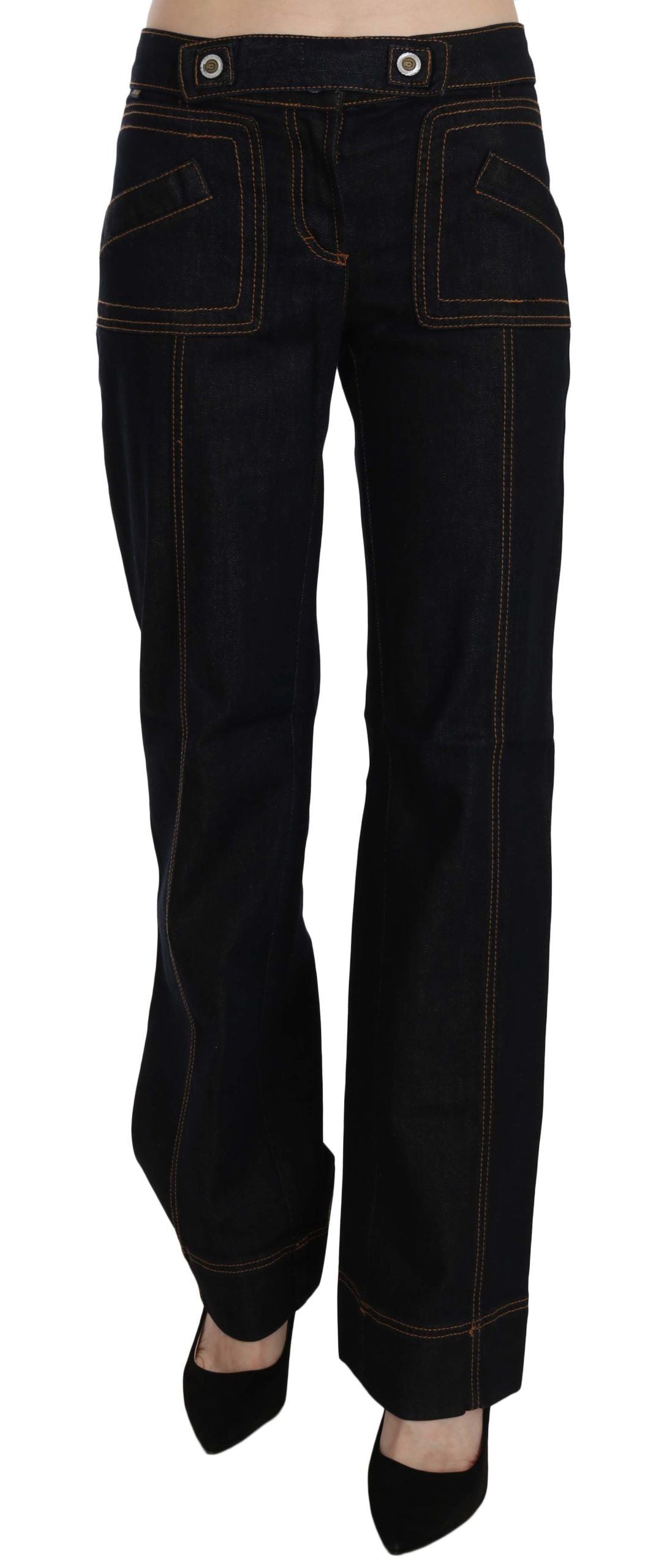 Just Cavalli Elegant Mid Waist Straight Denim Pants