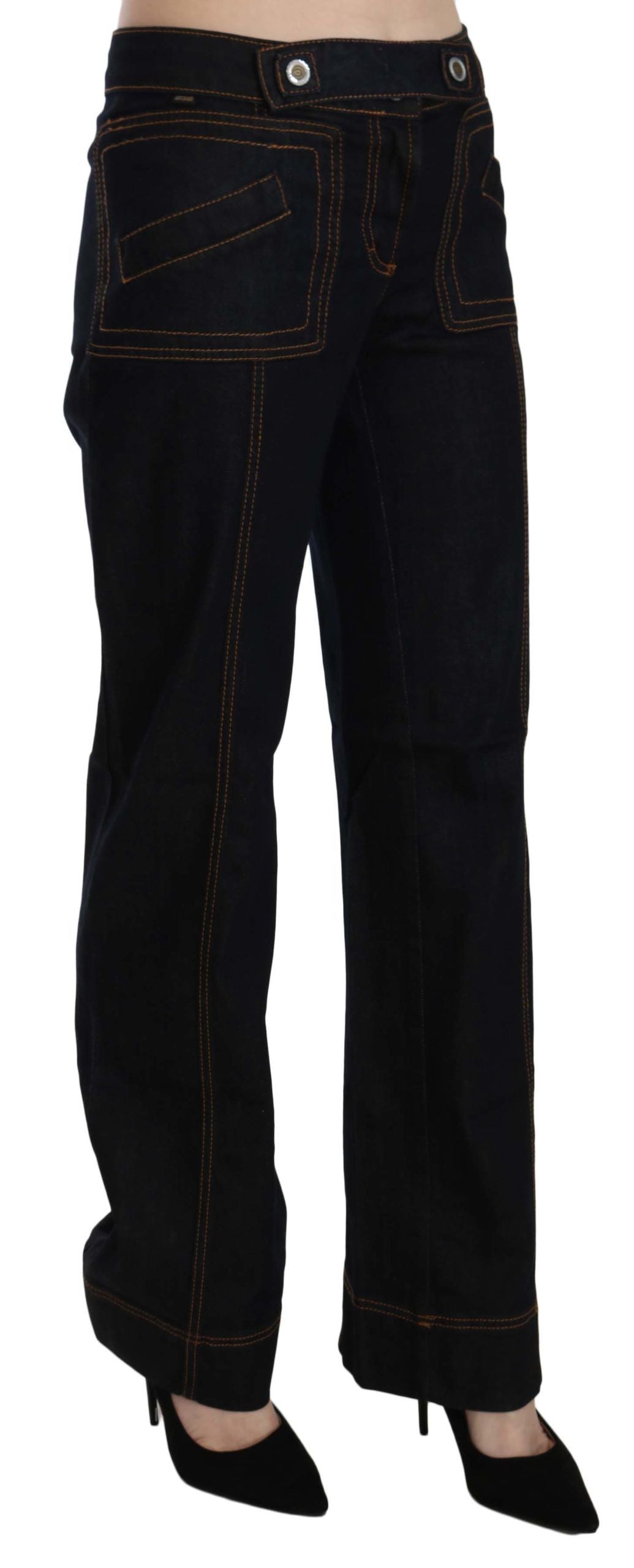 Just Cavalli Elegant Mid Waist Straight Denim Pants