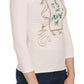 Exte Elegant White Long Sleeve Crew Neck Top