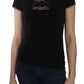 Just Cavalli Elegant Black Beaded Short Sleeve Top