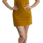 Dolce & Gabbana Mustard Velvet Shift Mini Dress