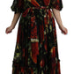 Dolce & Gabbana Elegant Bell Sleeve Floral Maxi Dress