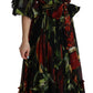 Dolce & Gabbana Elegant Bell Sleeve Floral Maxi Dress