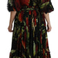 Dolce & Gabbana Elegant Bell Sleeve Floral Maxi Dress