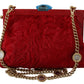 Dolce & Gabbana Opulent Red Fur VANDA Evening Clutch