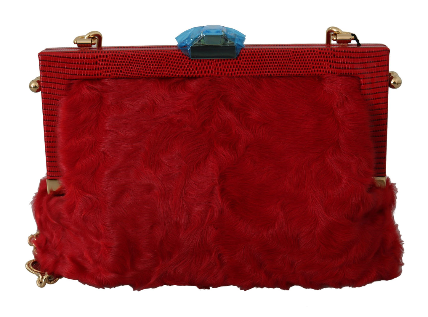 Dolce & Gabbana Opulent Red Fur VANDA Evening Clutch