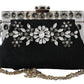 Dolce & Gabbana Elegant Black Crystal Evening Clutch Bag