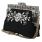 Dolce & Gabbana Elegant Black Crystal Evening Clutch Bag