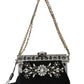 Dolce & Gabbana Elegant Black Crystal Evening Clutch Bag