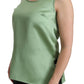 Dolce & Gabbana Elegant Silk Sleeveless Top in Light Mint Green