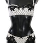 Dolce & Gabbana Elegant White & Black Lace Silk Lingerie Set