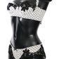 Dolce & Gabbana Elegant White & Black Lace Silk Lingerie Set