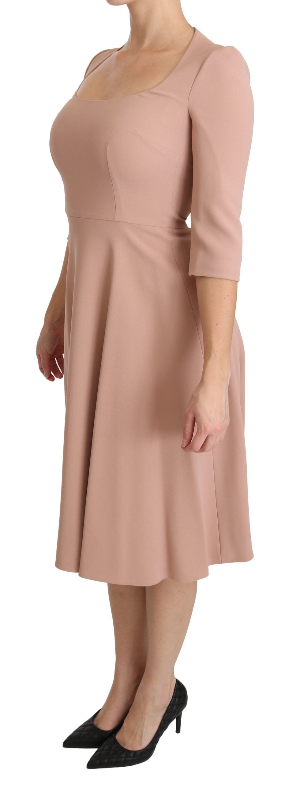 Dolce & Gabbana Elegant Light Pink A-Line Knee Length Dress