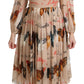 Dolce & Gabbana Elegant Sheath Midi Rooster Print Dress