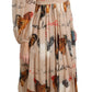 Dolce & Gabbana Elegant Sheath Midi Rooster Print Dress