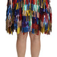 Dolce & Gabbana Chic Multicolor Lambskin Knee-Length Skirt