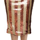 Dolce & Gabbana Elegant Gold Stripe High Waist Skirt