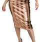 Dolce & Gabbana Elegant Gold Stripe High Waist Skirt