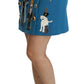 Dolce & Gabbana Embellished Blue High Waist Skirt