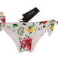 Dolce & Gabbana Elegant White Floral Bikini Bottom