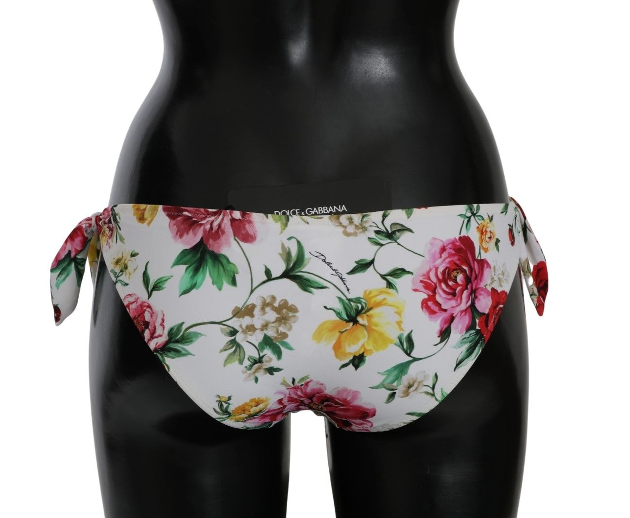 Dolce & Gabbana Elegant White Floral Bikini Bottom