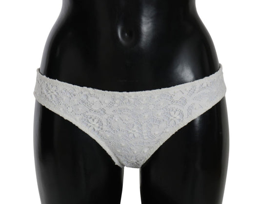 Dolce & Gabbana Elegant White Lace Bikini Bottoms