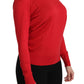 Dolce & Gabbana Elegant Red Silk Crew Neck Sweater