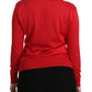 Dolce & Gabbana Elegant Red Silk Crew Neck Sweater