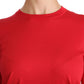 Dolce & Gabbana Elegant Red Silk Crew Neck Sweater